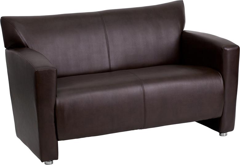 Flash Furniture HERCULES Majesty Series Brown Leather Loveseat – 222-2-BN-GG Online now