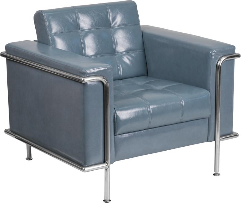 Flash Furniture HERCULES Lesley Series Contemporary Gray Leather Chair with Encasing Frame – ZB-LESLEY-8090-CHAIR-GY-GG Discount