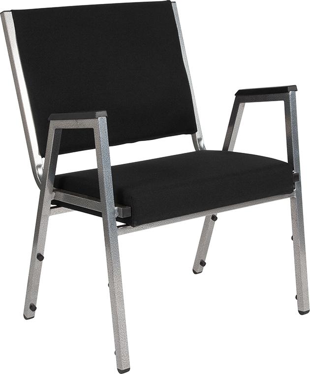 Flash Furniture HERCULES Series 1500 lb. Rated Black Antimicrobial Fabric Bariatric Arm Chair with Silver Vein Frame – XU-DG-60443-670-1-BK-GG Online Sale