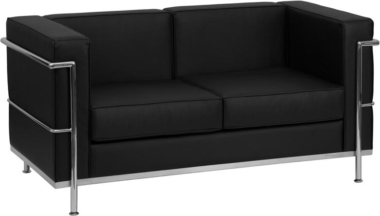 Flash Furniture HERCULES Regal Series Contemporary Black Leather Loveseat with Encasing Frame – ZB-REGAL-810-2-LS-BK-GG Online Sale