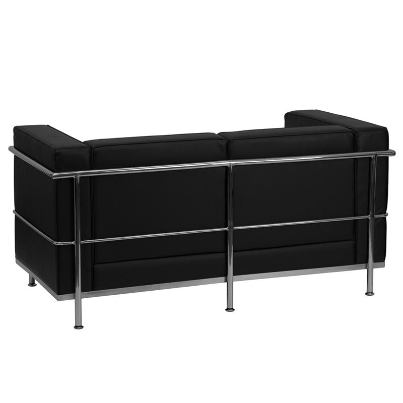 Flash Furniture HERCULES Regal Series Contemporary Black Leather Loveseat with Encasing Frame – ZB-REGAL-810-2-LS-BK-GG Online Sale