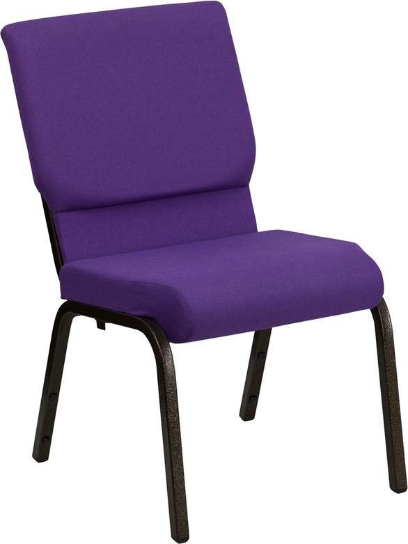 Flash Furniture HERCULES Series 18.5”W Stacking Church Chair in Purple Fabric – Gold Vein Frame – XU-CH-60096-PU-GG Online Hot Sale