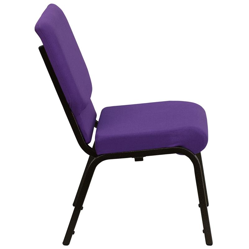 Flash Furniture HERCULES Series 18.5”W Stacking Church Chair in Purple Fabric – Gold Vein Frame – XU-CH-60096-PU-GG Online Hot Sale