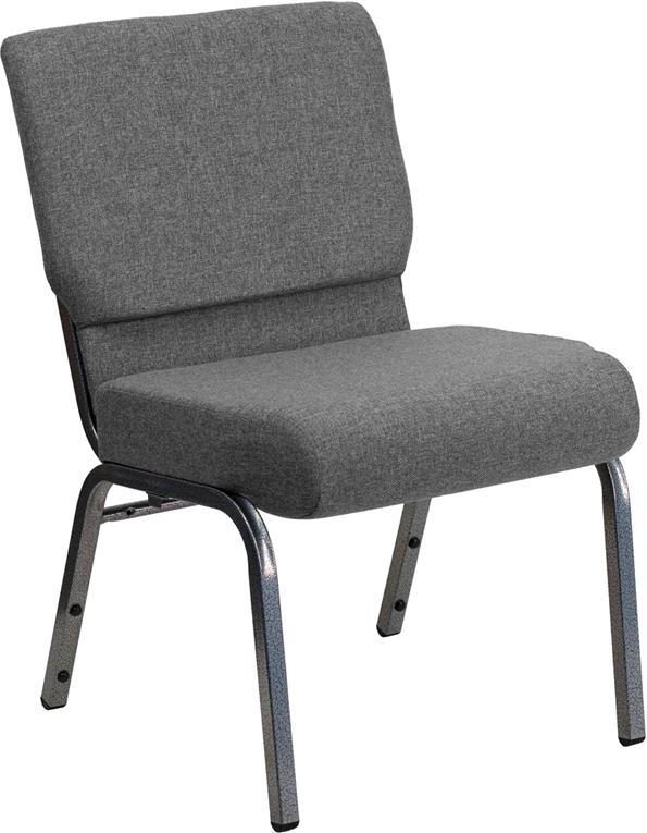 Flash Furniture HERCULES Series 21”W Stacking Church Chair in Gray Fabric – Silver Vein Frame – XU-CH0221-GY-SV-GG Online Hot Sale
