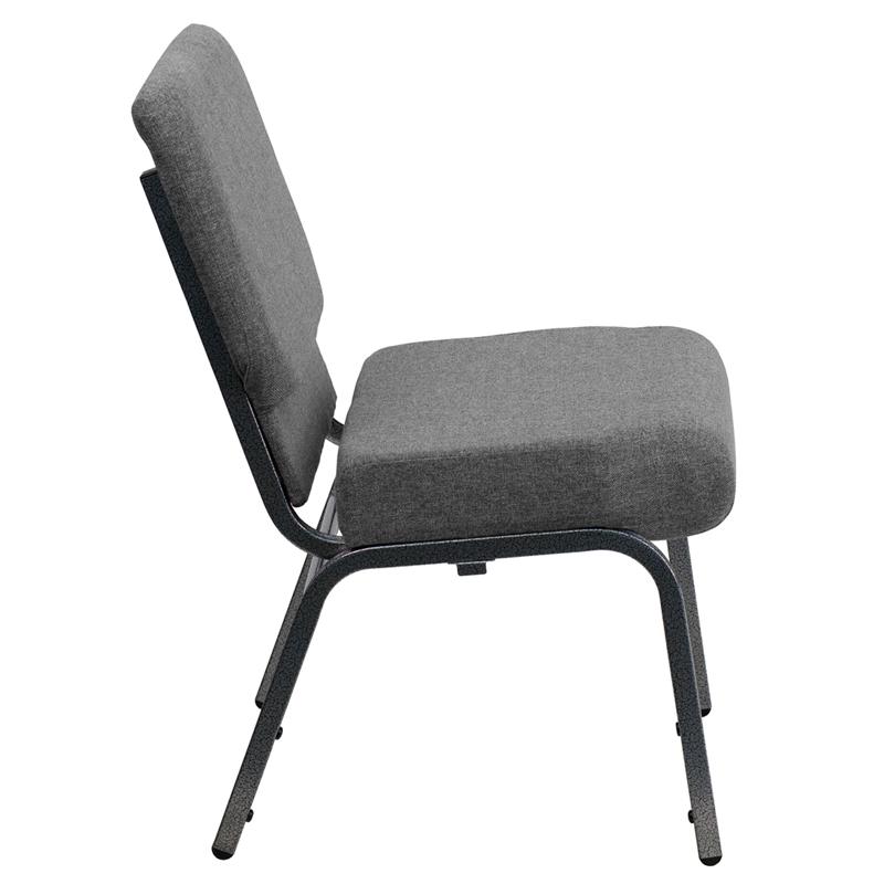 Flash Furniture HERCULES Series 21”W Stacking Church Chair in Gray Fabric – Silver Vein Frame – XU-CH0221-GY-SV-GG Online Hot Sale