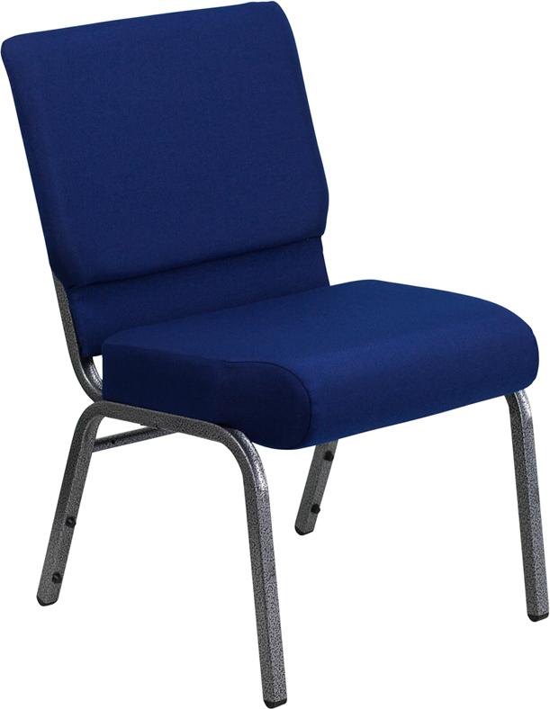 Flash Furniture HERCULES Series 21”W Stacking Church Chair in Navy Blue Fabric – Silver Vein Frame – FD-CH0221-4-SV-NB24-GG on Sale
