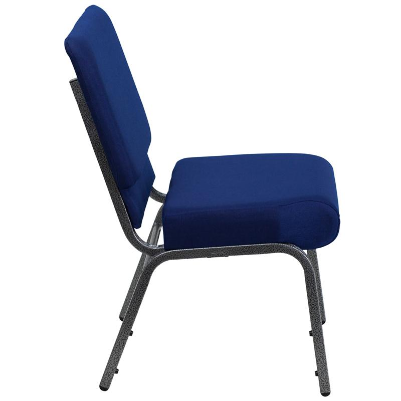Flash Furniture HERCULES Series 21”W Stacking Church Chair in Navy Blue Fabric – Silver Vein Frame – FD-CH0221-4-SV-NB24-GG on Sale