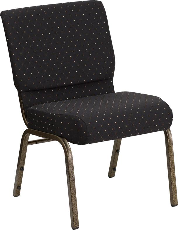 Flash Furniture HERCULES Series 21”W Stacking Church Chair in Black Dot Patterned Fabric – Gold Vein Frame – FD-CH0221-4-GV-S0806-GG Online now