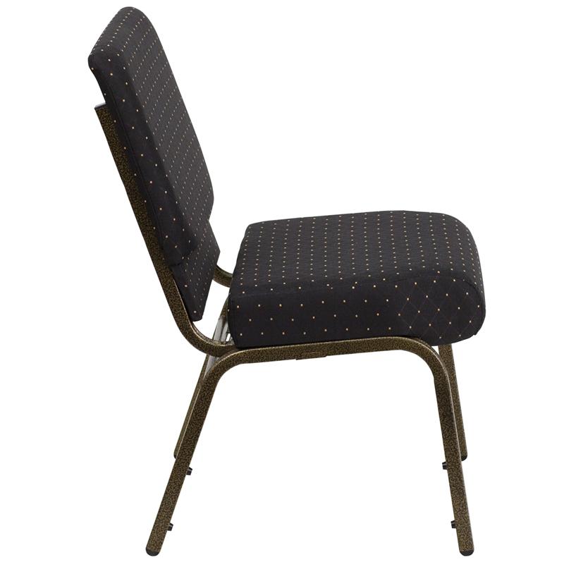 Flash Furniture HERCULES Series 21”W Stacking Church Chair in Black Dot Patterned Fabric – Gold Vein Frame – FD-CH0221-4-GV-S0806-GG Online now