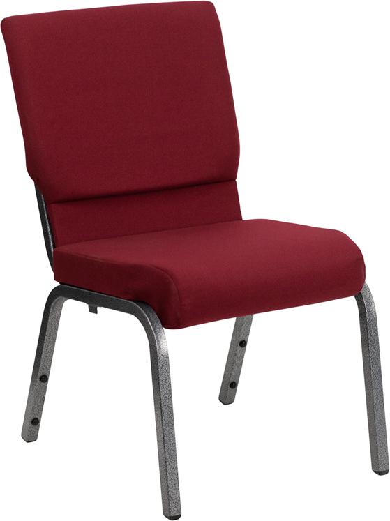 Flash Furniture HERCULES Series 18.5”W Stacking Church Chair in Burgundy Fabric – Silver Vein Frame – XU-CH-60096-BY-SILV-GG Online