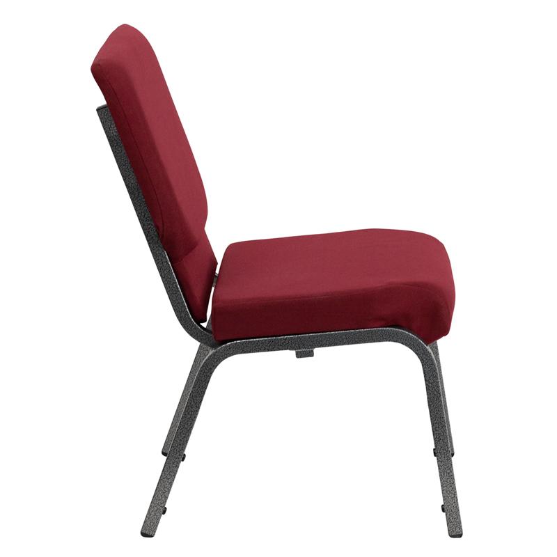Flash Furniture HERCULES Series 18.5”W Stacking Church Chair in Burgundy Fabric – Silver Vein Frame – XU-CH-60096-BY-SILV-GG Online