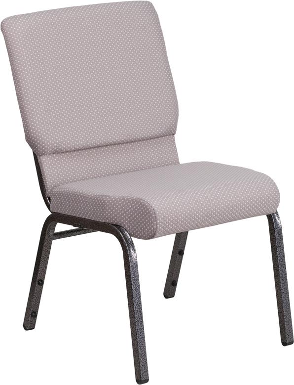 Flash Furniture HERCULES Series 18.5”W Stacking Church Chair in Gray Dot Fabric – Silver Vein Frame – FD-CH02185-SV-GYDOT-GG Sale