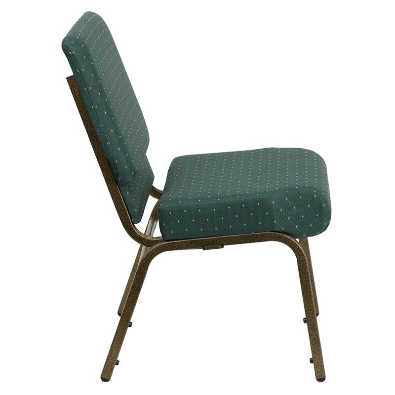 Flash Furniture HERCULES Series 21”W Stacking Church Chair in Hunter Green Dot Patterned Fabric – Gold Vein Frame – FD-CH0221-4-GV-S0808-GG Online now