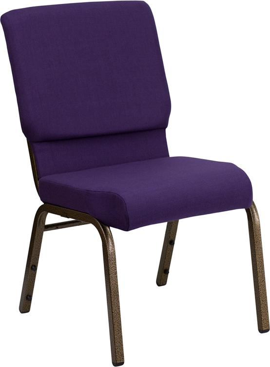 Flash Furniture HERCULES Series 18.5”W Stacking Church Chair in Royal Purple Fabric – Gold Vein Frame – FD-CH02185-GV-ROY-GG Online now