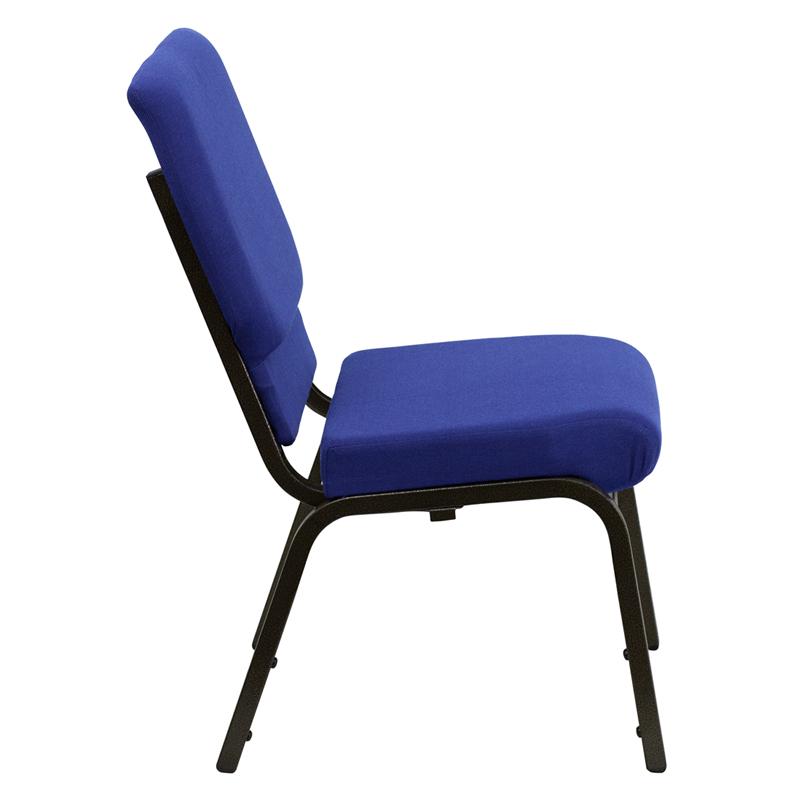 Flash Furniture HERCULES Series 18.5”W Stacking Church Chair in Navy Blue Fabric – Gold Vein Frame – XU-CH-60096-NVY-GG Supply