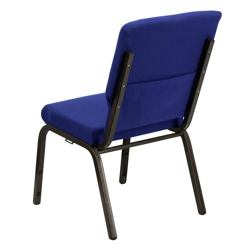 Flash Furniture HERCULES Series 18.5”W Stacking Church Chair in Navy Blue Fabric – Gold Vein Frame – XU-CH-60096-NVY-GG Supply