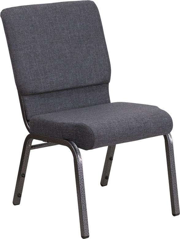 Flash Furniture HERCULES Series 18.5”W Stacking Church Chair in Dark Gray Fabric – Silver Vein Frame – FD-CH02185-SV-DKGY-GG Hot on Sale
