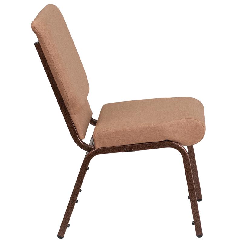 Flash Furniture HERCULES Series 18.5”W Stacking Church Chair in Caramel Fabric – Copper Vein Frame – FD-CH02185-CV-BN-GG Supply