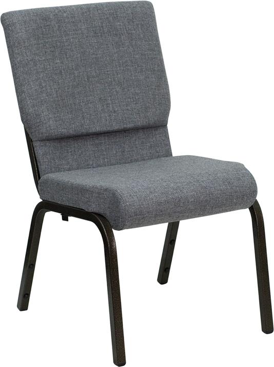 Flash Furniture HERCULES Series 18.5”W Stacking Church Chair in Gray Fabric – Gold Vein Frame – XU-CH-60096-BEIJING-GY-GG Online Sale