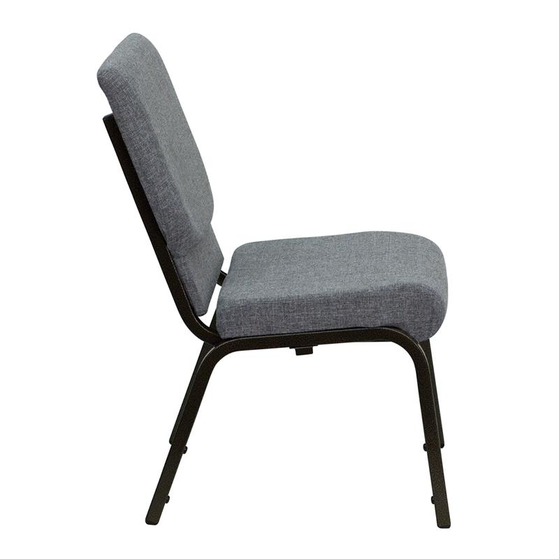 Flash Furniture HERCULES Series 18.5”W Stacking Church Chair in Gray Fabric – Gold Vein Frame – XU-CH-60096-BEIJING-GY-GG Online Sale