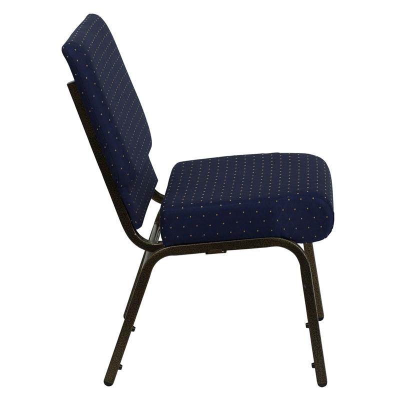 Flash Furniture HERCULES Series 21”W Stacking Church Chair in Navy Blue Dot Patterned Fabric – Gold Vein Frame – FD-CH0221-4-GV-S0810-GG Online Sale