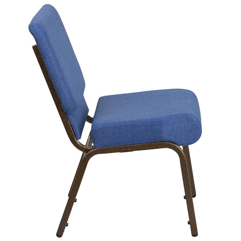 Flash Furniture HERCULES Series 21”W Stacking Church Chair in Blue Fabric – Gold Vein Frame – FD-CH0221-4-GV-BLUE-GG Online Sale