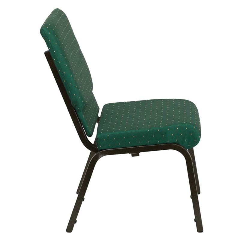 Flash Furniture HERCULES Series 18.5”W Stacking Church Chair in Green Patterned Fabric – Gold Vein Frame – XU-CH-60096-GN-GG Online