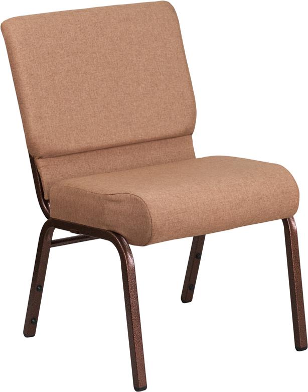 Flash Furniture HERCULES Series 21”W Stacking Church Chair in Caramel Fabric – Copper Vein Frame – FD-CH0221-4-CV-BN-GG Online Sale