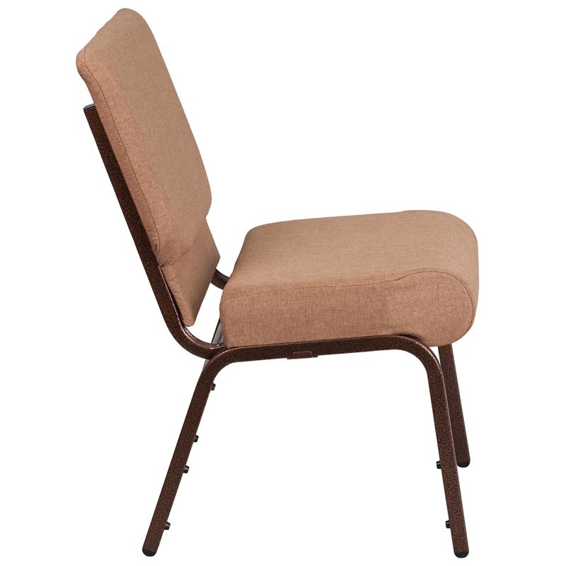 Flash Furniture HERCULES Series 21”W Stacking Church Chair in Caramel Fabric – Copper Vein Frame – FD-CH0221-4-CV-BN-GG Online Sale