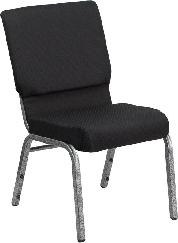 Flash Furniture HERCULES Series 18.5”W Stacking Church Chair in Black Patterned Fabric – Silver Vein Frame – FD-CH02185-SV-JP02-GG Sale