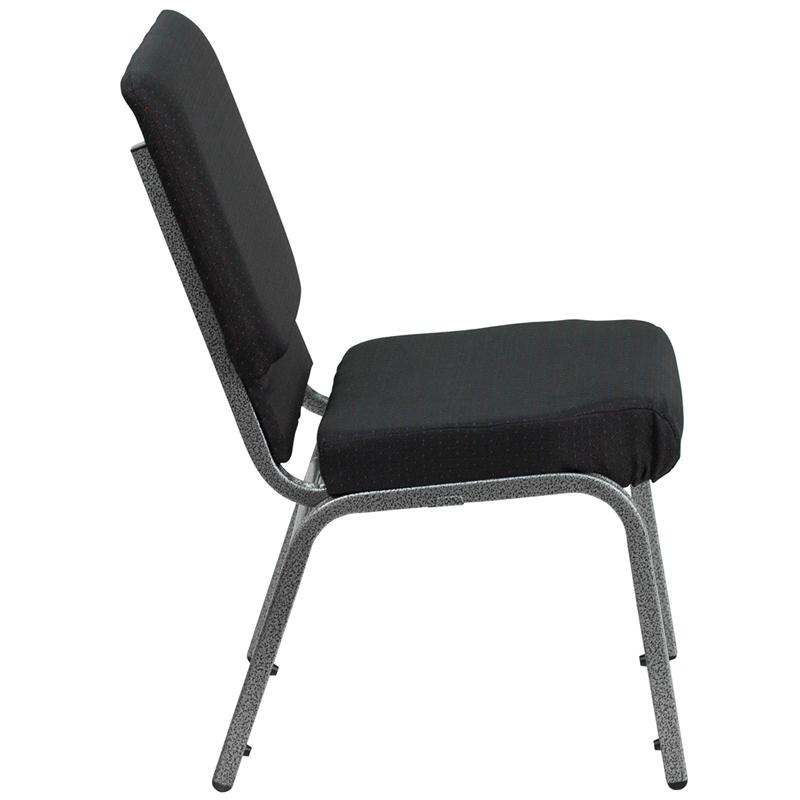 Flash Furniture HERCULES Series 18.5”W Stacking Church Chair in Black Patterned Fabric – Silver Vein Frame – FD-CH02185-SV-JP02-GG Sale
