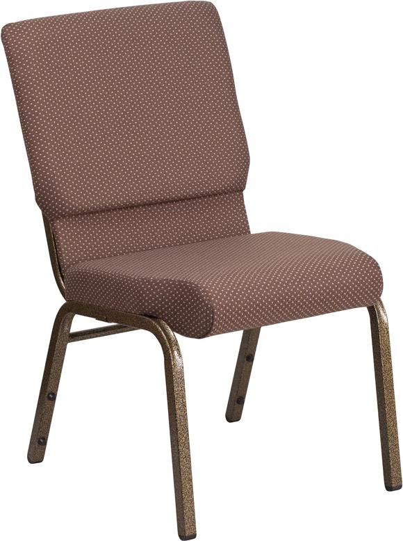 Flash Furniture HERCULES Series 18.5”W Stacking Church Chair in Brown Dot Fabric – Gold Vein Frame – FD-CH02185-GV-BNDOT-GG Online