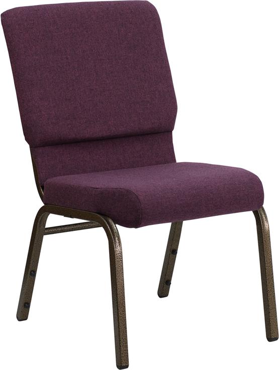 Flash Furniture HERCULES Series 18.5”W Stacking Church Chair in Plum Fabric – Gold Vein Frame – FD-CH02185-GV-005-GG Online Hot Sale