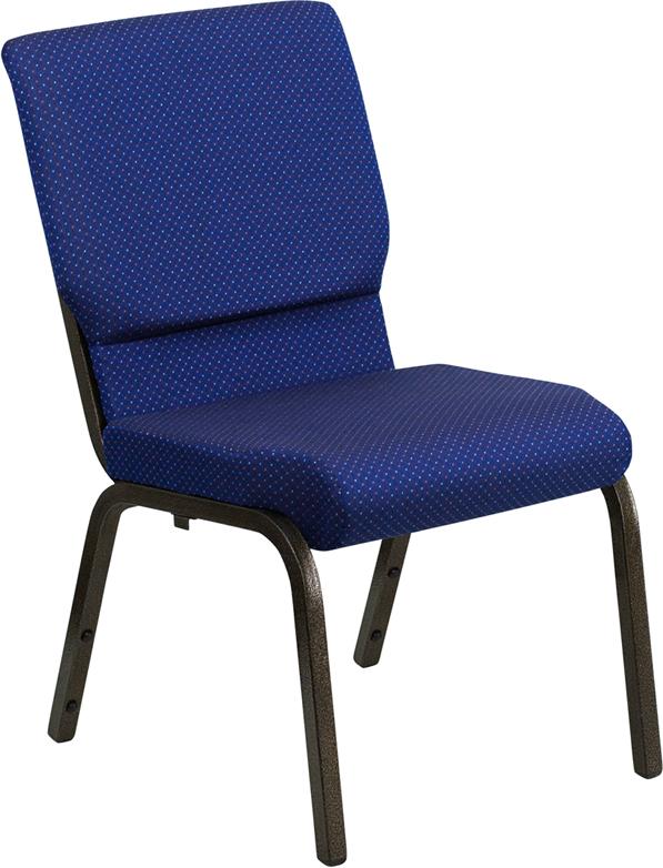 Flash Furniture HERCULES Series 18.5”W Stacking Church Chair in Navy Blue Patterned Fabric – Gold Vein Frame – XU-CH-60096-NVY-DOT-GG Online now