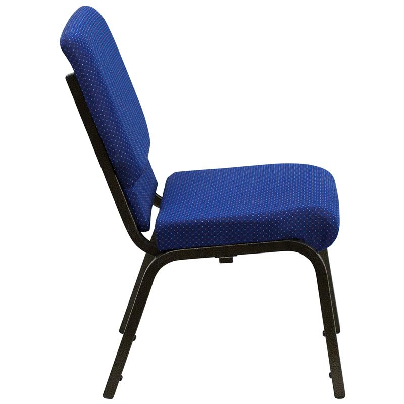 Flash Furniture HERCULES Series 18.5”W Stacking Church Chair in Navy Blue Patterned Fabric – Gold Vein Frame – XU-CH-60096-NVY-DOT-GG Online now