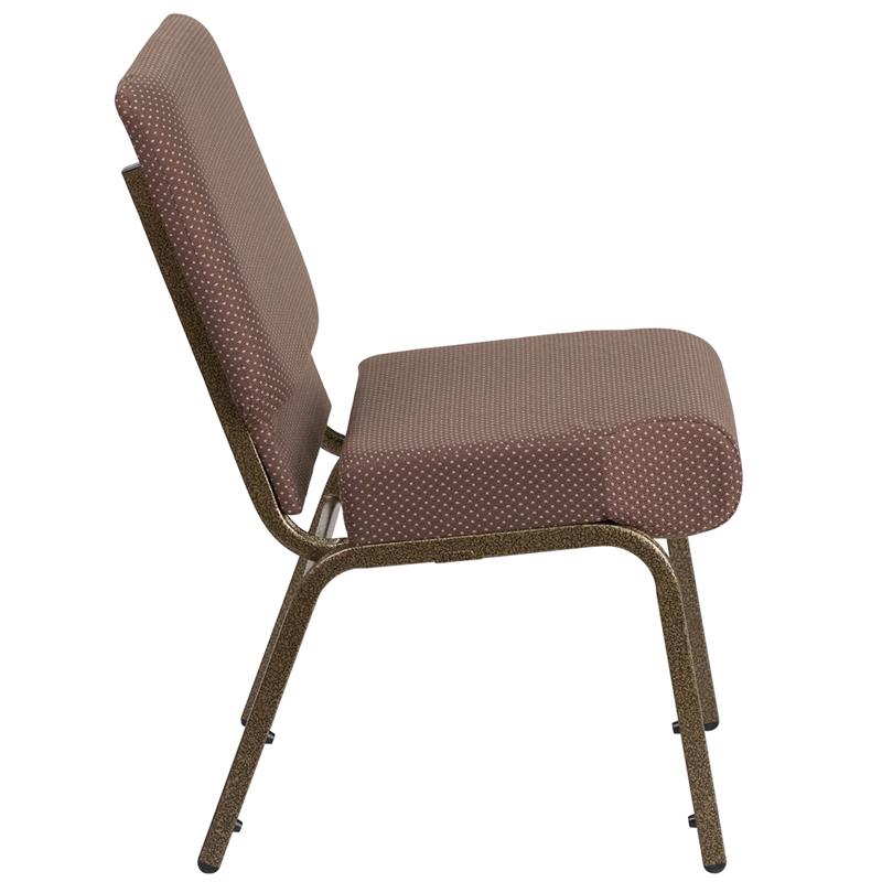 Flash Furniture HERCULES Series 21”W Stacking Church Chair in Brown Dot Fabric – Gold Vein Frame – FD-CH0221-4-GV-BNDOT-GG Online