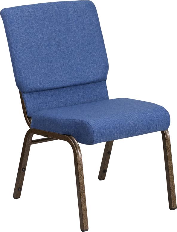 Flash Furniture HERCULES Series 18.5”W Stacking Church Chair in Blue Fabric – Gold Vein Frame – FD-CH02185-GV-BLUE-GG Online now