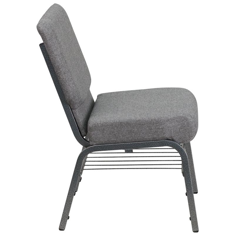 Flash Furniture HERCULES Series 21”W Church Chair in Gray Fabric with Book Rack – Silver Vein Frame – XU-CH0221-GY-SV-BAS-GG Online now