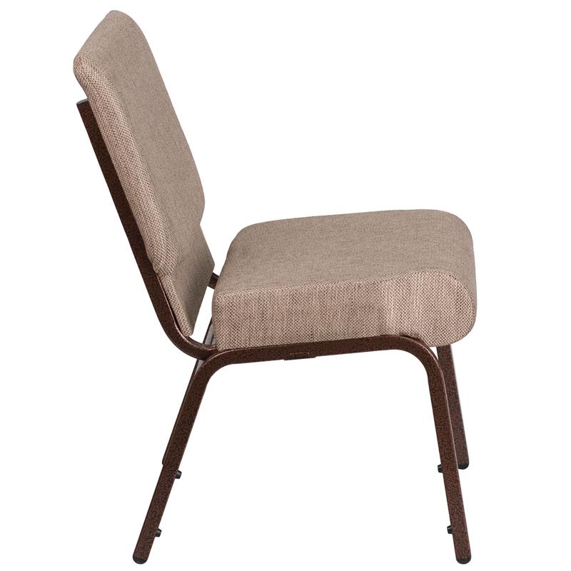 Flash Furniture HERCULES Series 21”W Stacking Church Chair in Beige Fabric – Copper Vein Frame – FD-CH0221-4-CV-BGE1-GG Sale