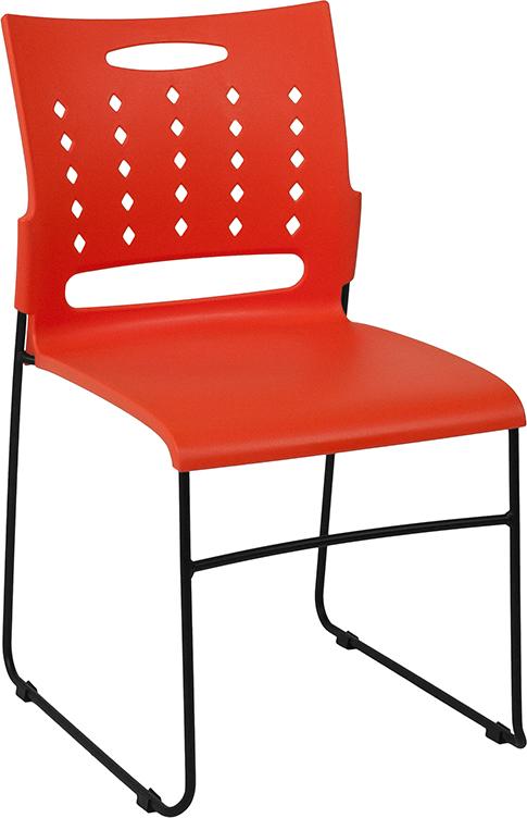 Flash Furniture HERCULES Series 881 lb. Capacity Orange Sled Base Stack Chair with Air-Vent Back – RUT-2-OR-GG Online now