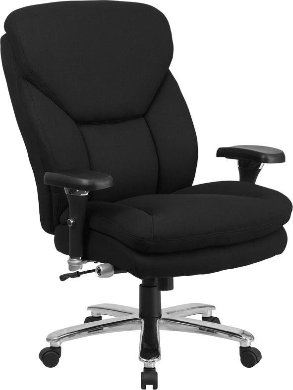 Flash Furniture HERCULES Series 24/7 Intensive Use Big & Tall 400 lb. Rated Black Fabric Executive Swivel Chair with Lumbar Knob – GO-2085-GG Fashion