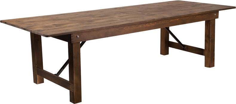 Flash Furniture HERCULES Series 9′ x 40″ Rectangular Antique Rustic Solid Pine Folding Farm Table – XA-F-108X40-GG Supply