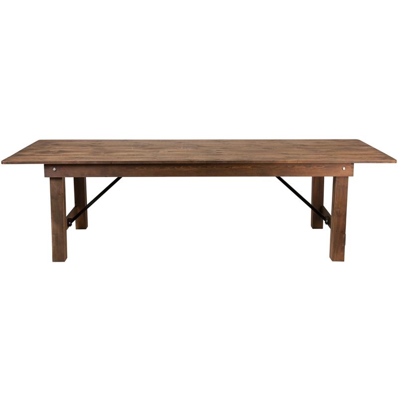 Flash Furniture HERCULES Series 9′ x 40″ Rectangular Antique Rustic Solid Pine Folding Farm Table – XA-F-108X40-GG Supply