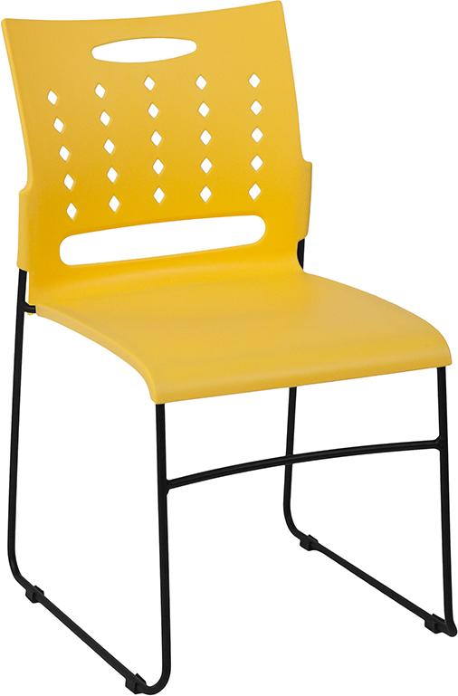 Flash Furniture HERCULES Series 881 lb. Capacity Yellow Sled Base Stack Chair with Air-Vent Back – RUT-2-YL-GG Discount
