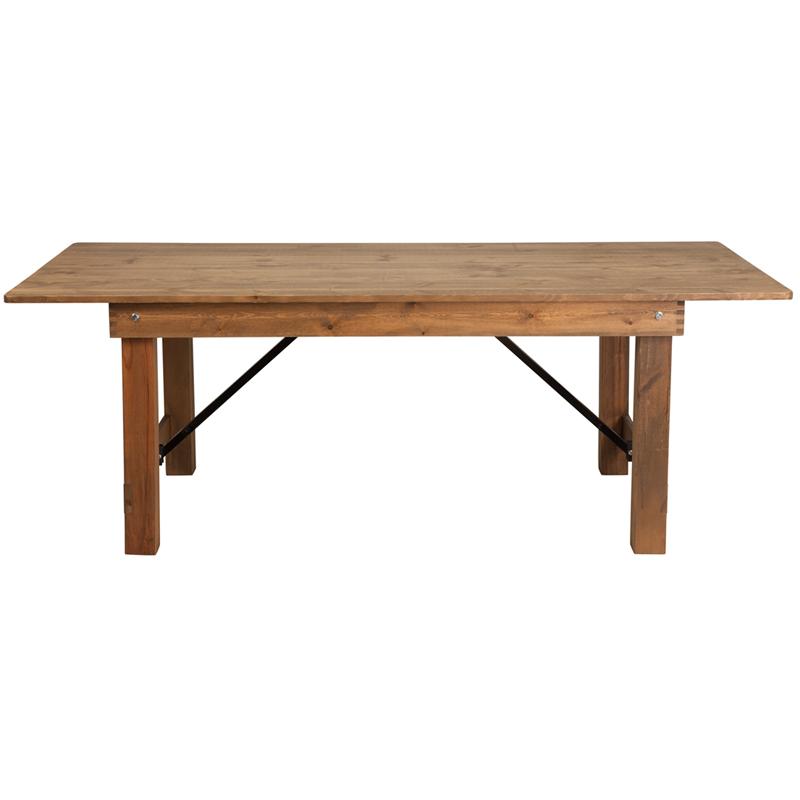 Flash Furniture HERCULES Series 7′ x 40″ Rectangular Antique Rustic Solid Pine Folding Farm Table – XA-F-84X40-GG on Sale