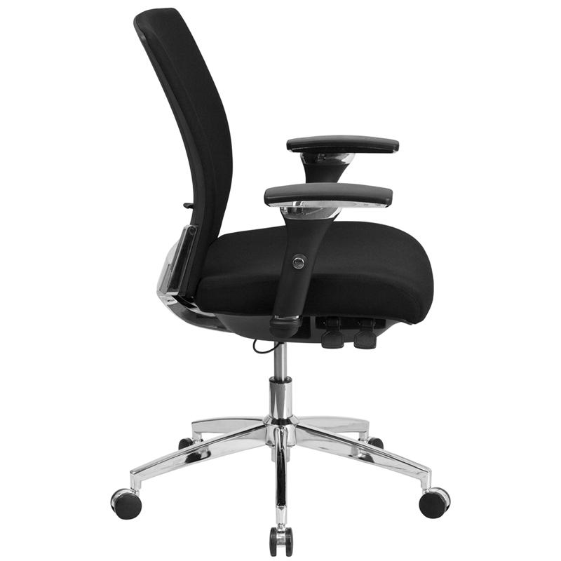Flash Furniture HERCULES Series 24/7 Intensive Use 300 lb. Rated Black Fabric Multifunction Executive Swivel Chair with Seat Slider – GO-WY-85-6-GG Online Sale