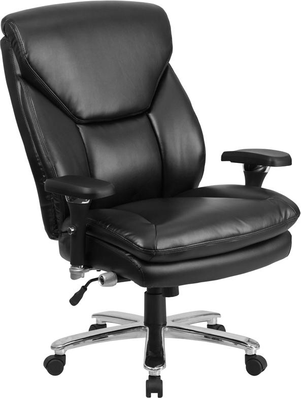 Flash Furniture HERCULES Series 24/7 Intensive Use Big & Tall 400 lb. Rated Black Leather Executive Swivel Chair with Lumbar Knob – GO-2085-LEA-GG Fashion