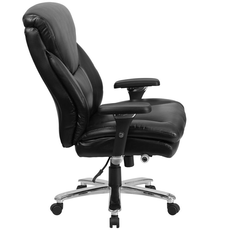 Flash Furniture HERCULES Series 24/7 Intensive Use Big & Tall 400 lb. Rated Black Leather Executive Swivel Chair with Lumbar Knob – GO-2085-LEA-GG Fashion