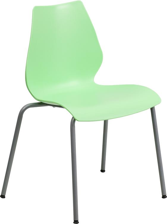 Flash Furniture HERCULES Series 770 lb. Capacity Green Stack Chair with Lumbar Support and Silver Frame – RUT-288-GREEN-GG Online Sale