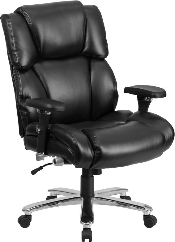 Flash Furniture HERCULES Series 24/7 Intensive Use Big & Tall 400 lb. Rated Black Leather Executive Swivel Chair with Lumbar Knob – GO-2149-LEA-GG Fashion